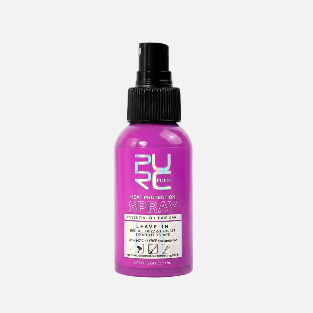 PUR3 Heat Protectant Spray Coconut Oil Frizz Control & Shine for All Hair Types